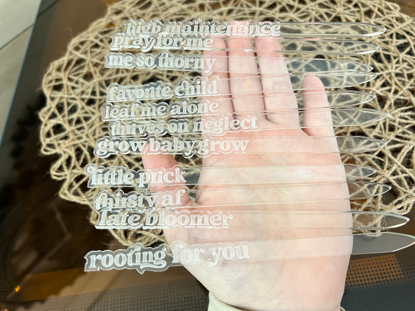 Humorous Plant Stakes - Clear Acrylic