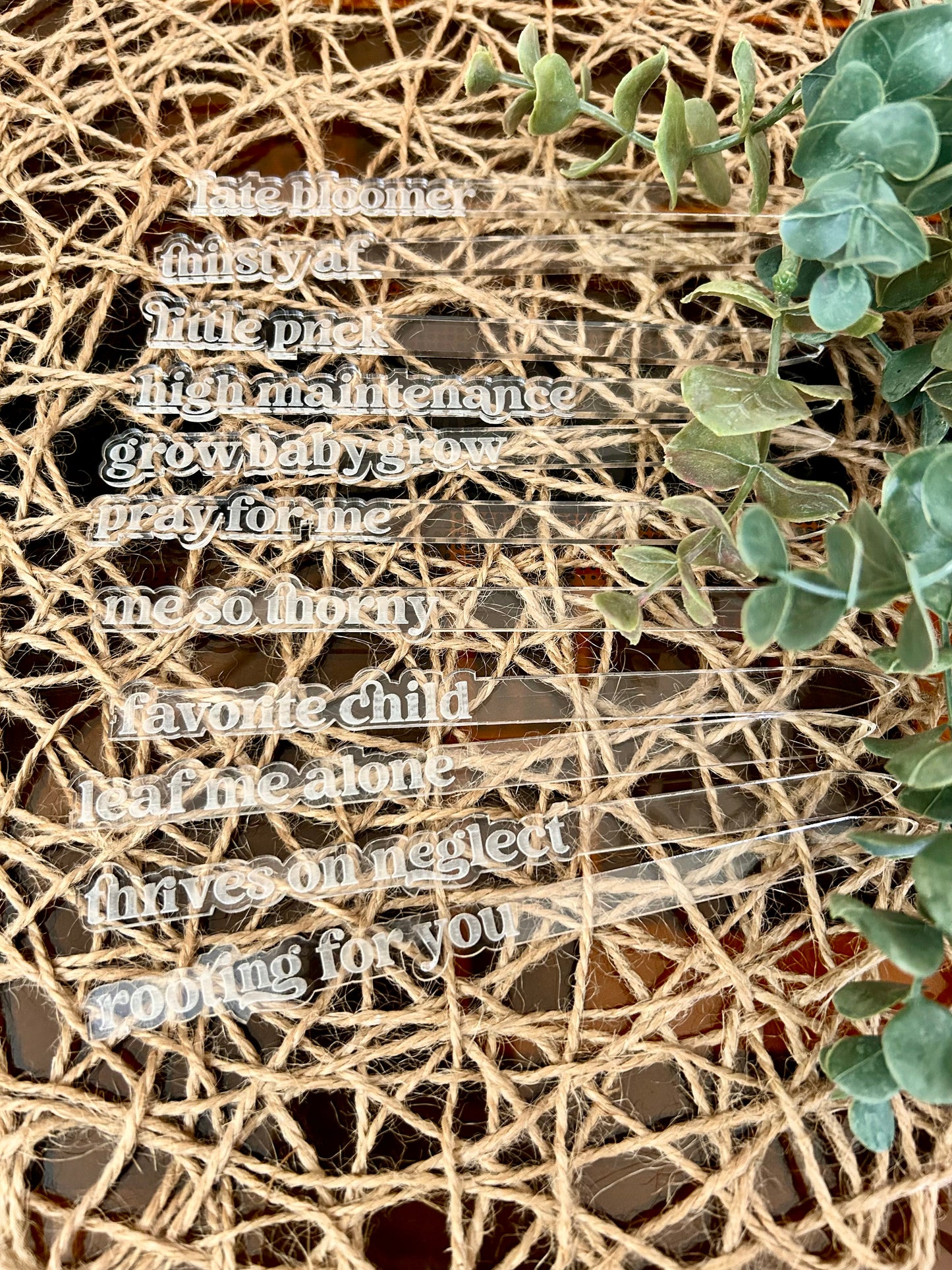 Humorous Plant Stakes - Clear Acrylic