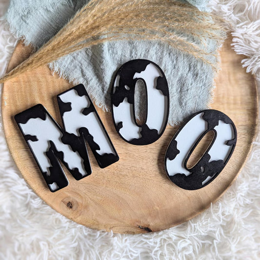 Cow Print Custom Layered Name Sign for Nursery, Kids’ Room, Decor