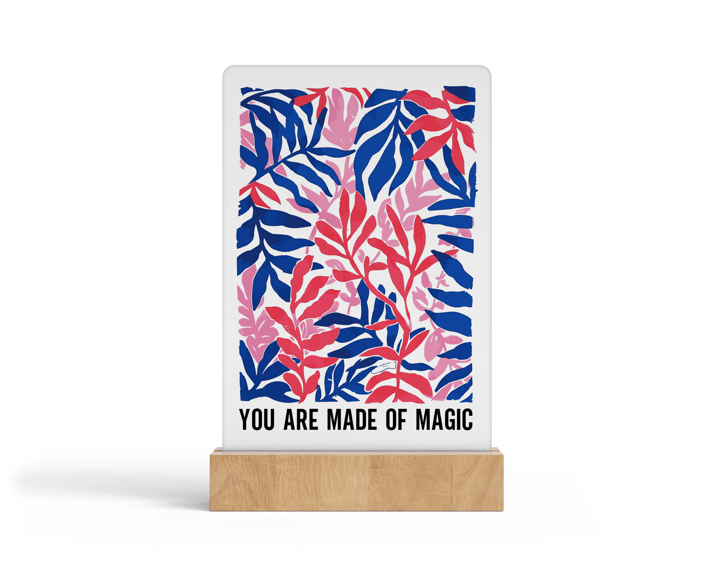 Personalized Light Frame with Wood Base - 6” x 8”