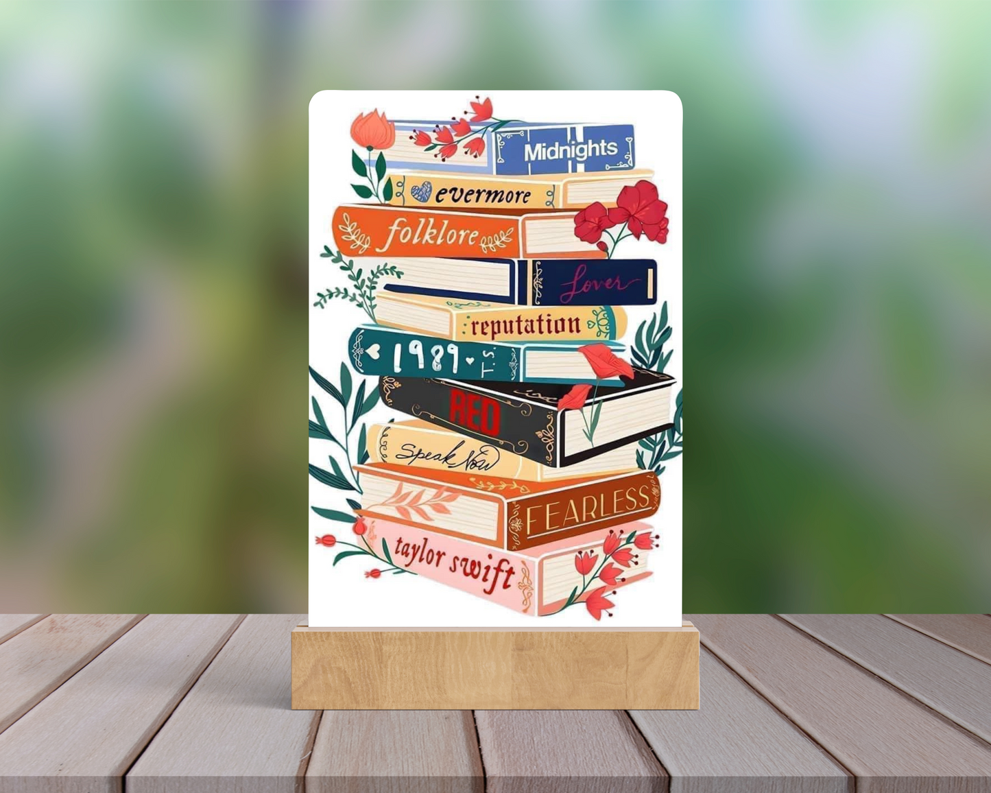 Personalized Light Frame with Wood Base - 6” x 8”