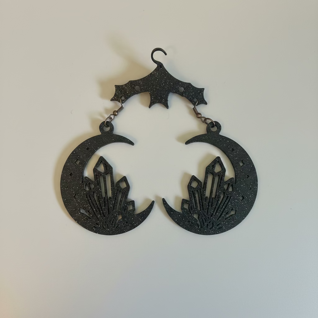 Mystical Crystal Moon Earrings