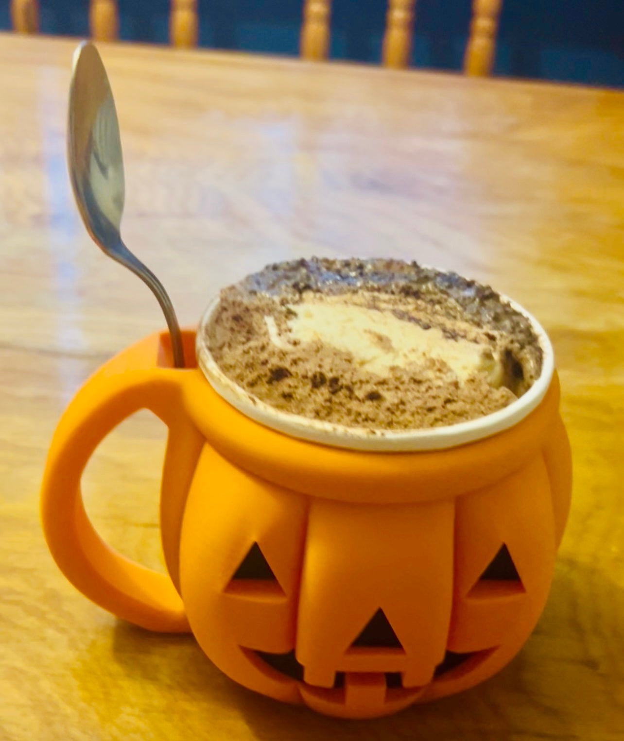 Jack-O-Lantern Ice Cream Pint Holder with Spoon Slot