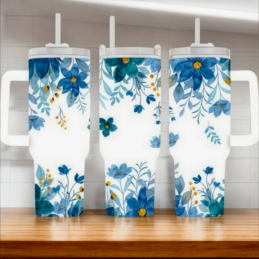 Blue Spring Floral 40oz Tumbler