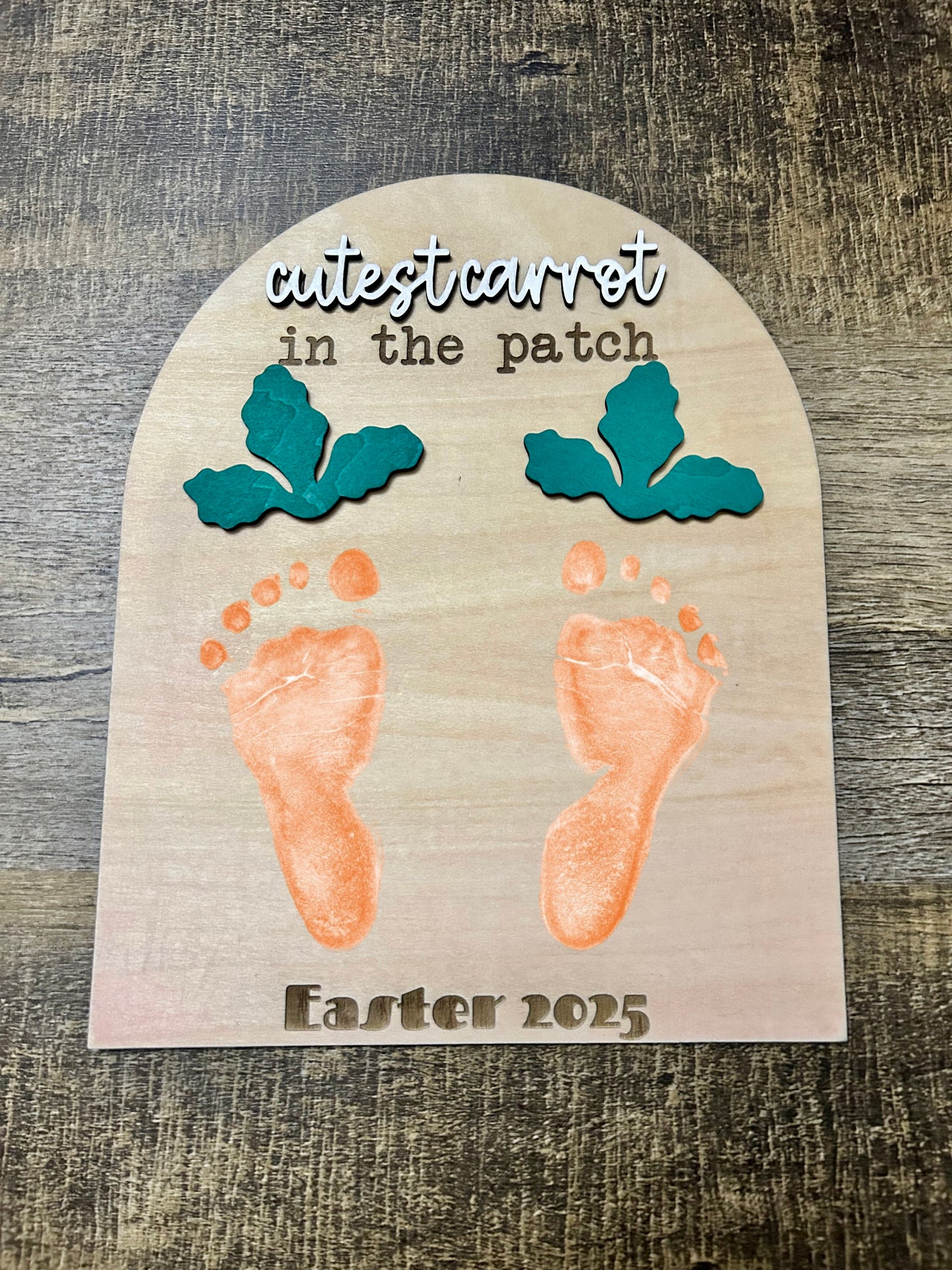 Cutest Carrot In The Patch Footprint Easter Sign DIY Craft