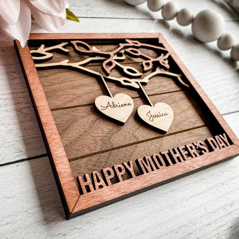 Family Hearts Tree Sign