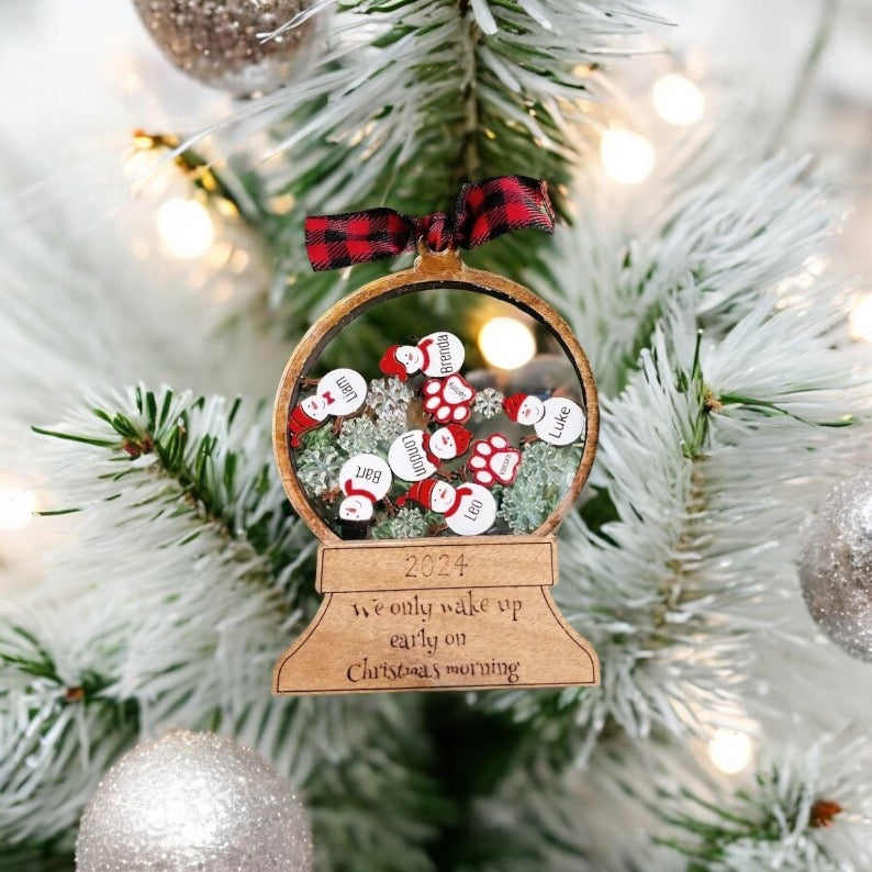 Laser Cut & Engraved Personalized Snowglobe Christmas Ornament