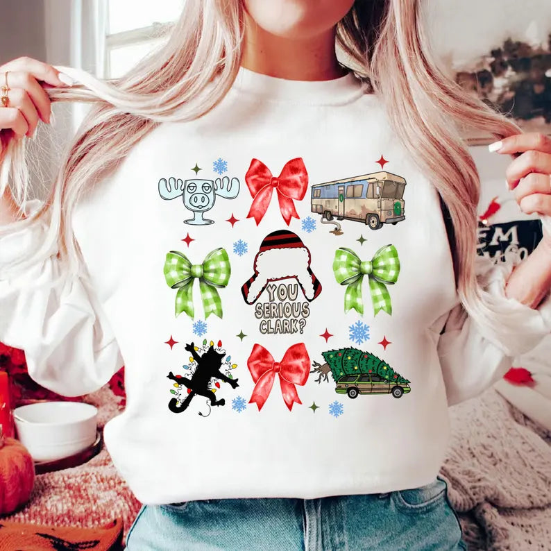 Christmas Vacation Themed Christmas Pullover Sweatshirt