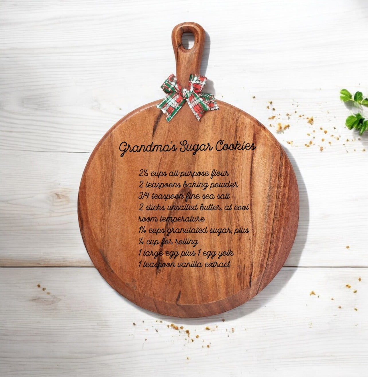 Engraved Handwritten Recipe Serving Paddle Board for Gifting & Decor