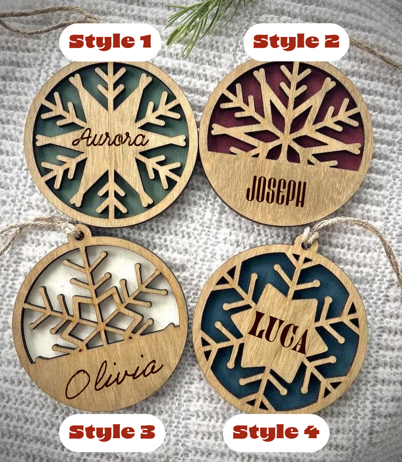 Personalized Snowflake Engraved Christmas Ornament