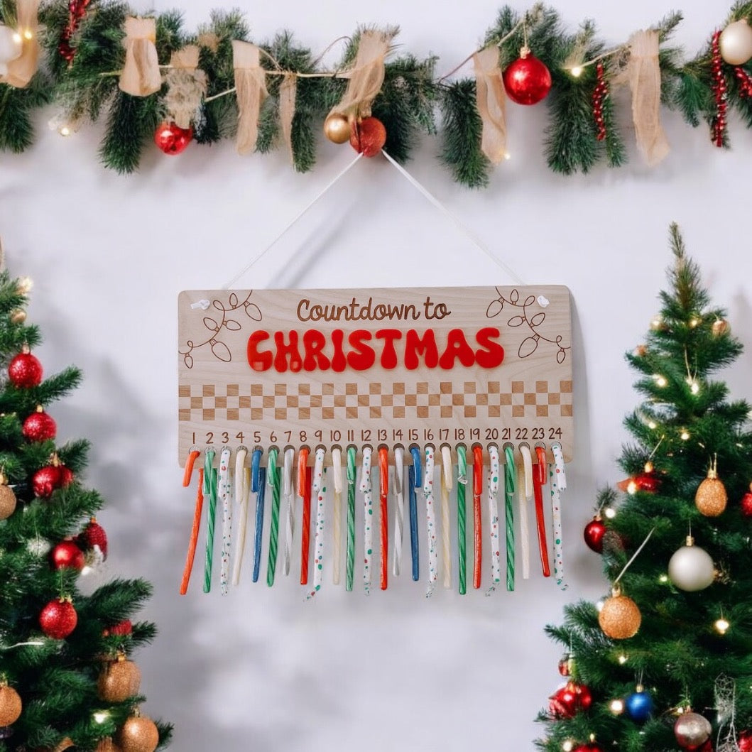 Countdown to Christmas Candy Cane Sign