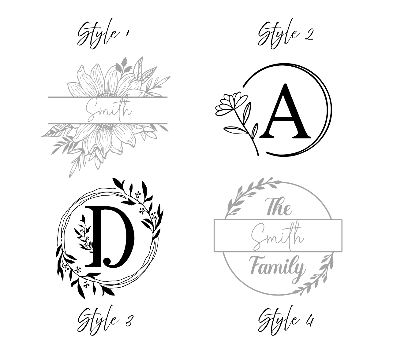 Engraved Slate Monogram Coasters - Set of 4