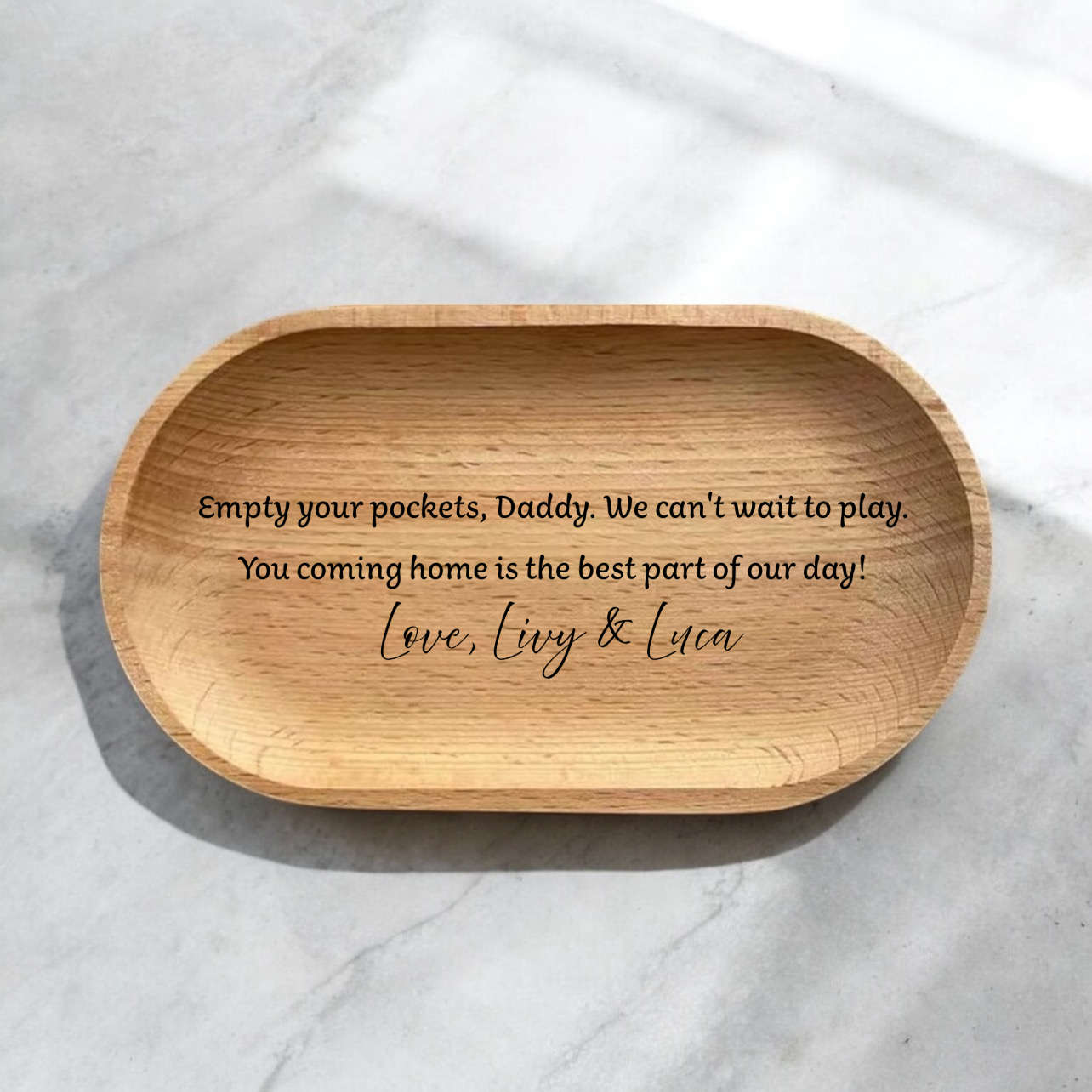 Empty Your Pockets Daddy Personalized Trinket Tray