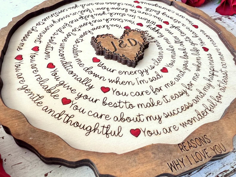 15 Reasons Why I Love You - Custom Initials Valentine’s Day Sign