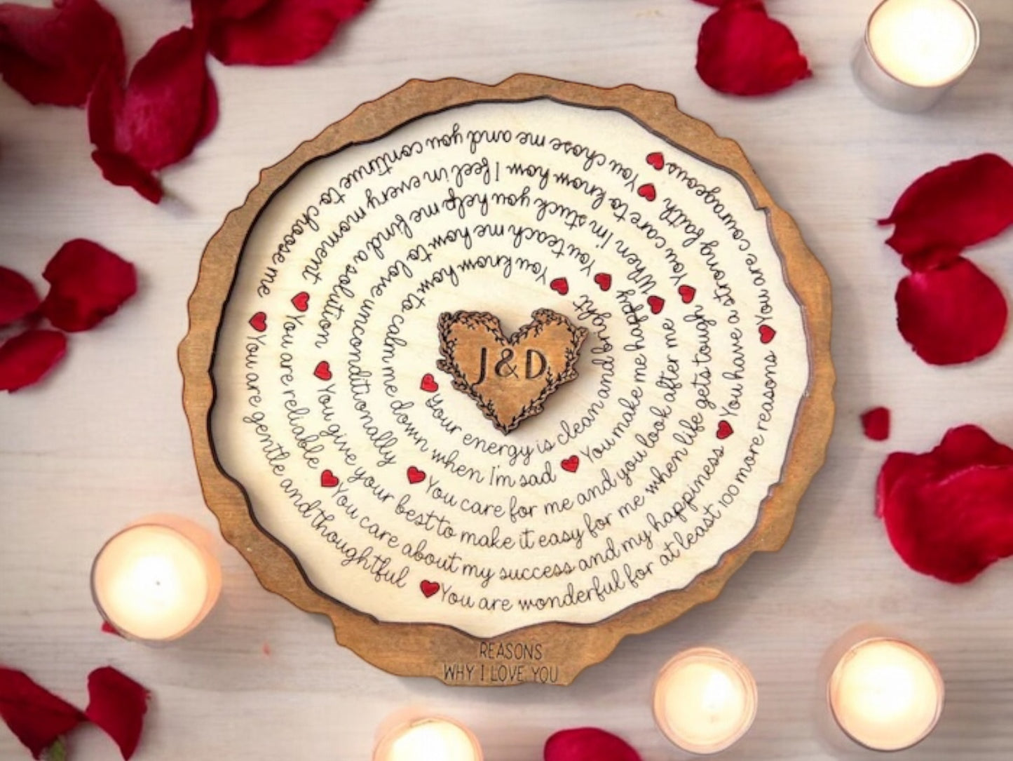 15 Reasons Why I Love You - Custom Initials Valentine’s Day Sign