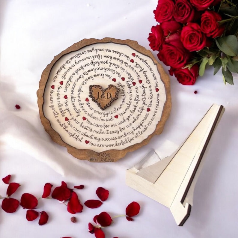 15 Reasons Why I Love You - Custom Initials Valentine’s Day Sign