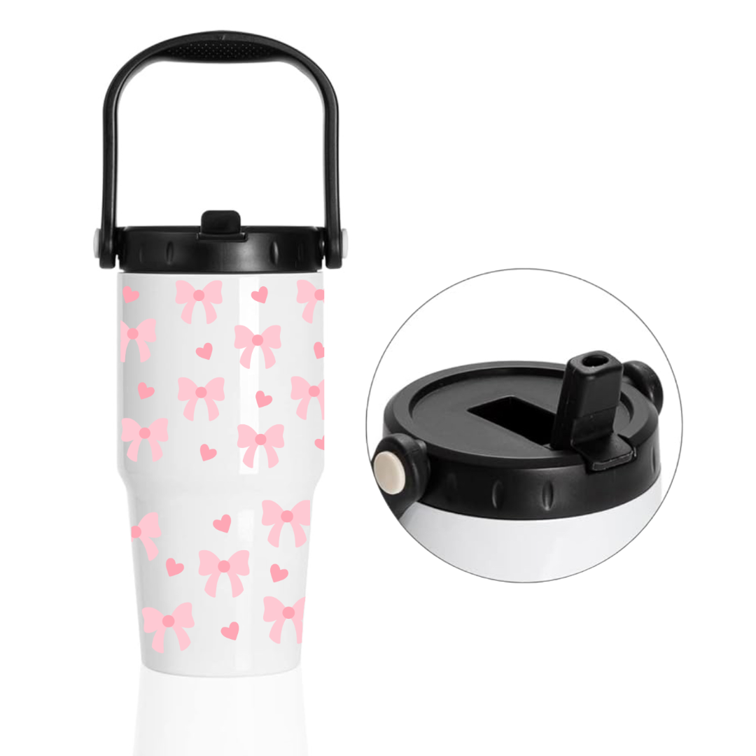 Kids Travel Tumbler with Flip Straw - Stainless Steel 20oz