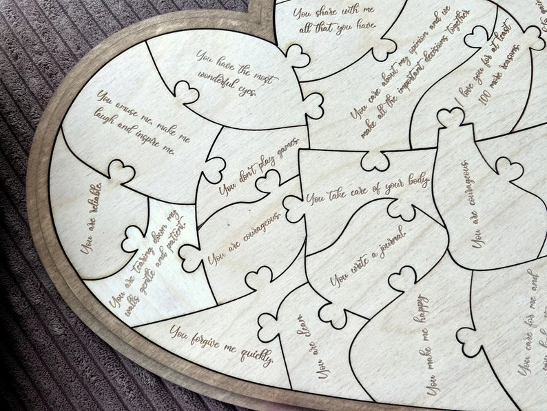 Wooden 20 Reasons Why I Love You Puzzle