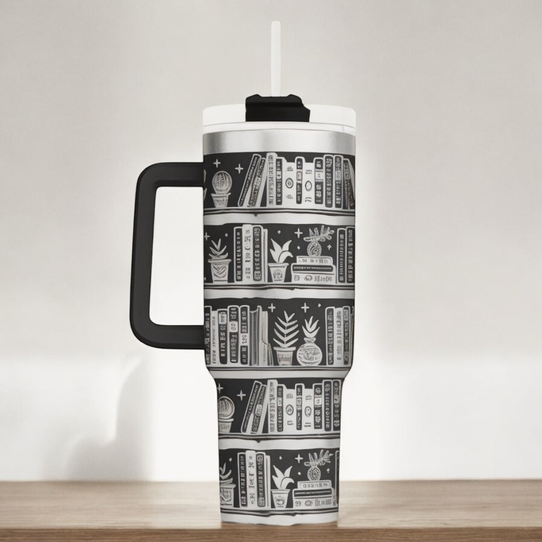 Bookshelf Book Lover Engraved 40oz Tumbler