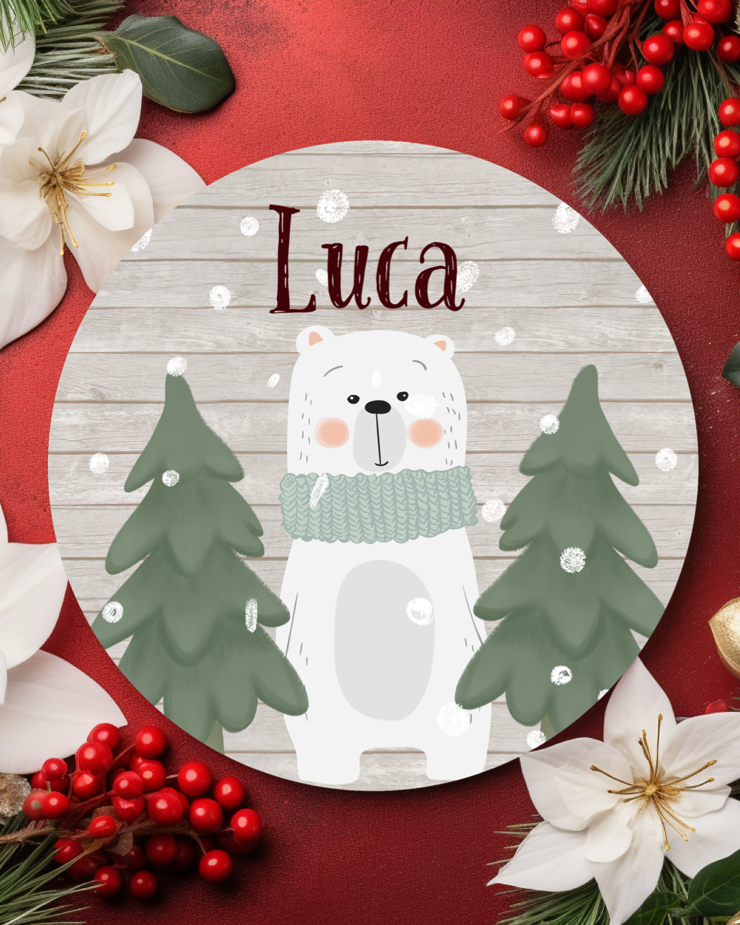 Personalized Christmas Ornament - Polar Bear