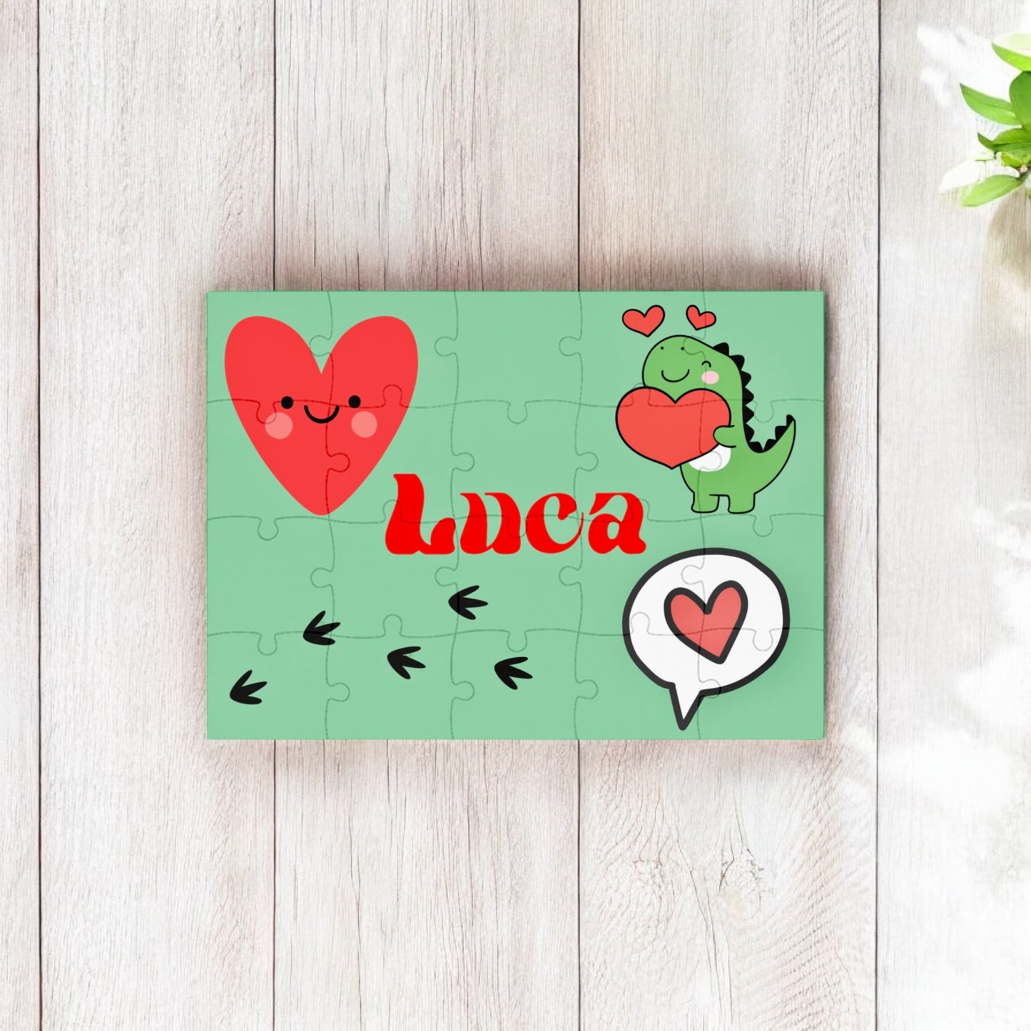 Kids’ Valentine’s Day Engraved Name Mailbox & Puzzle Bundle