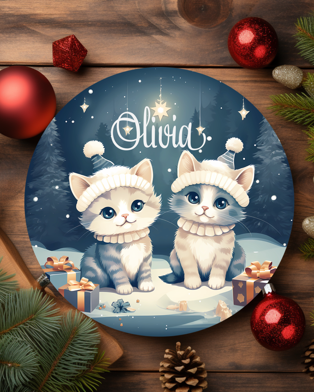 Personalized Christmas Ornament - Kitties