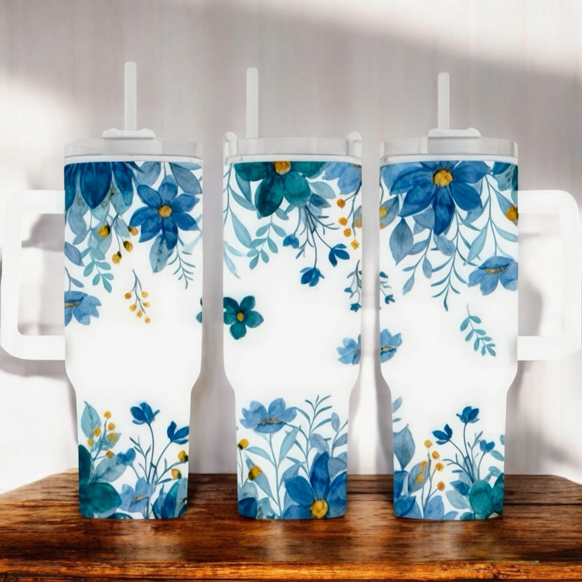 Blue Spring Floral 40oz Tumbler