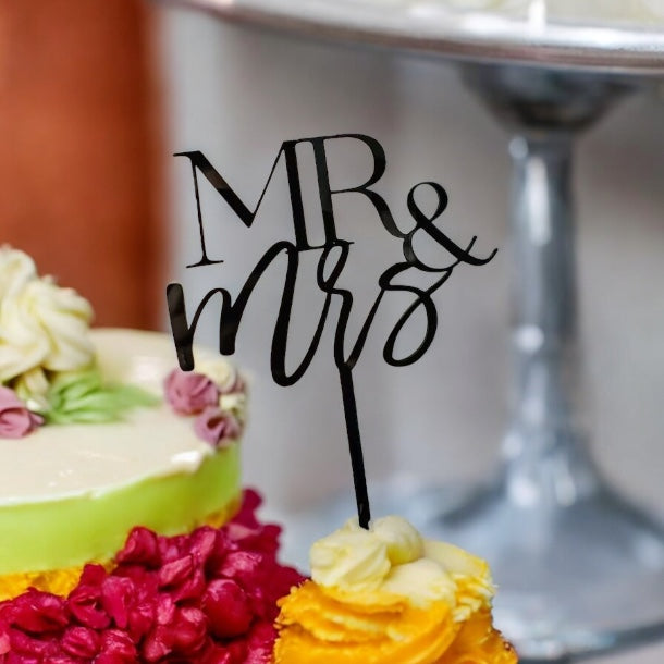 Mr & Mrs Acrylic Wedding Cake Topper