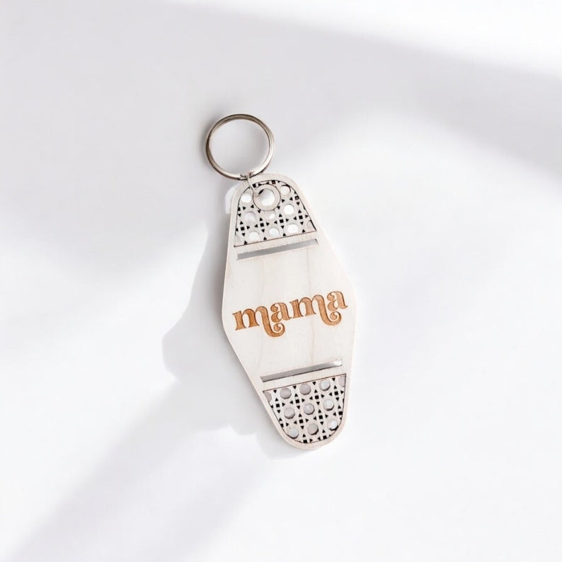 Mama Rattan Style Keychain | Motel Style Keychain | Mother’s Day Keychain
