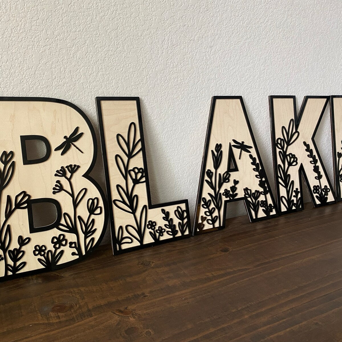 Wildflower Custom Layered Name Sign for Nursery, Kids’ Room, Decor