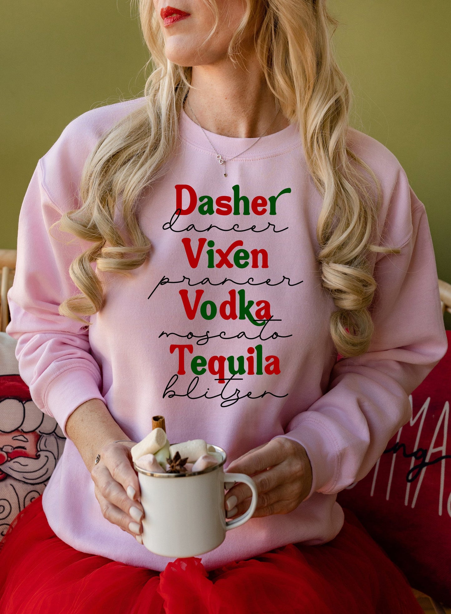 Santa’s Reindeer Alcohol Sweatshirt