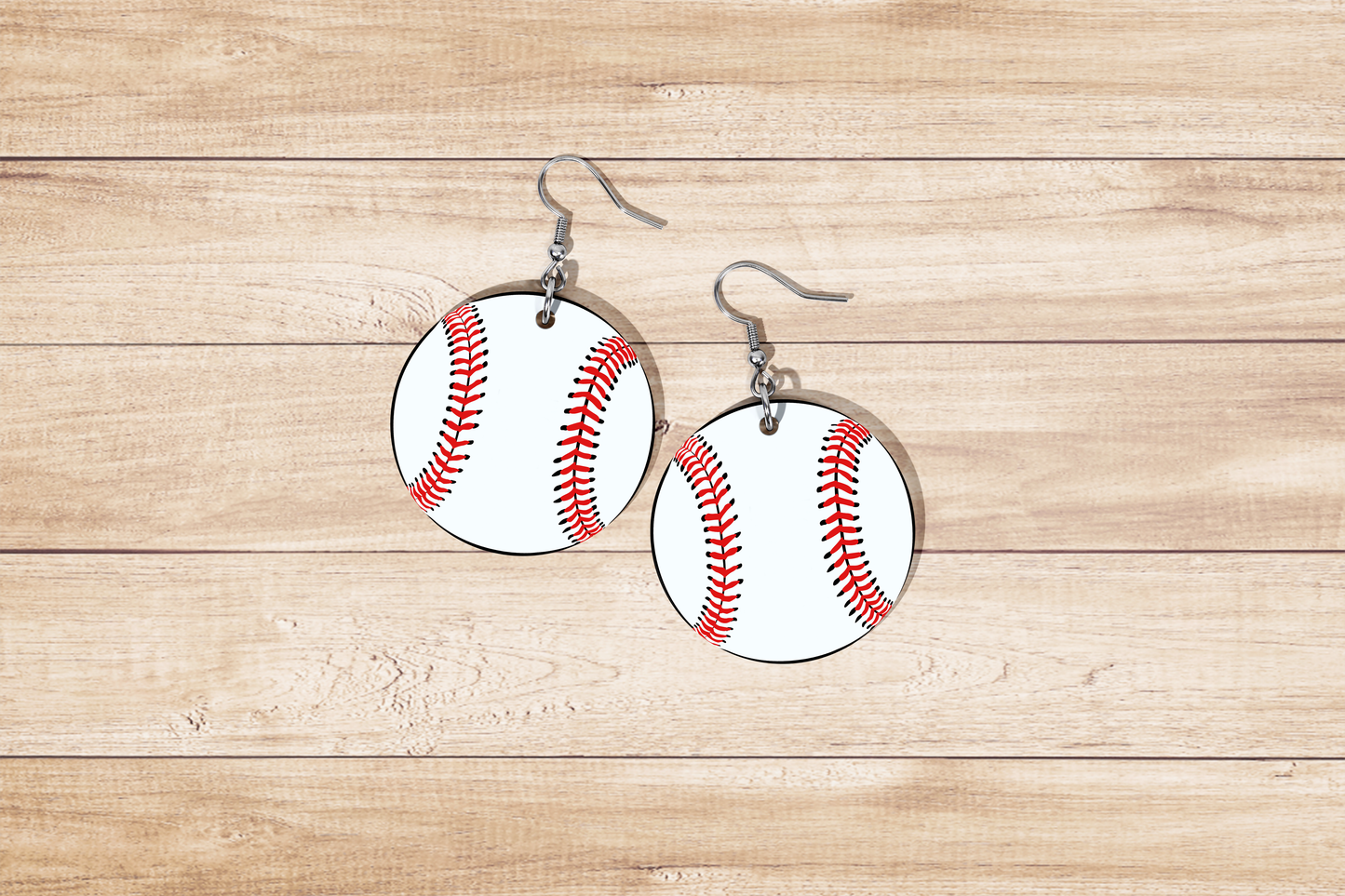 Round Baseball Earrings