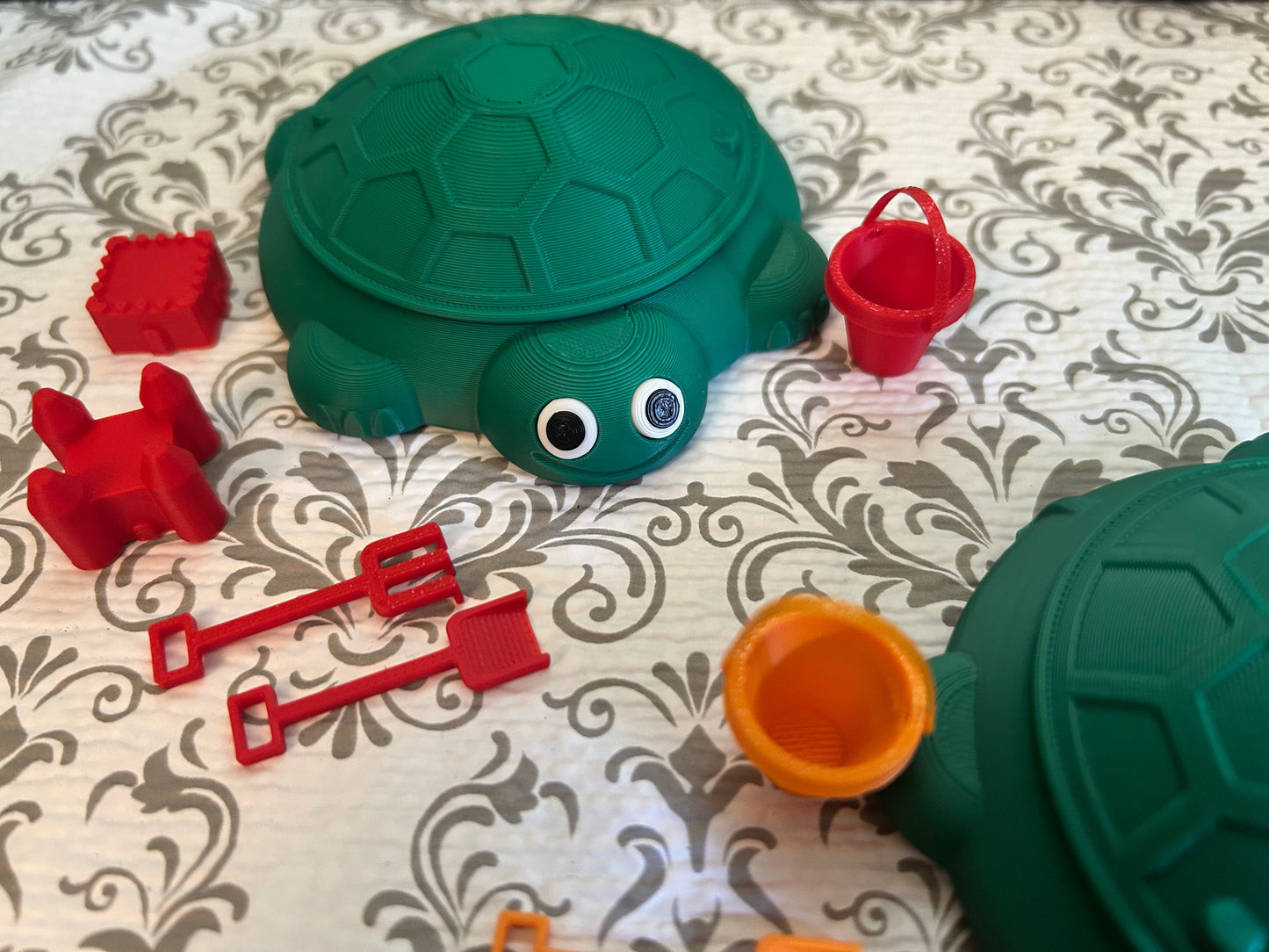 Mini Turtle Sandbox with Sand Toys 3D Printed