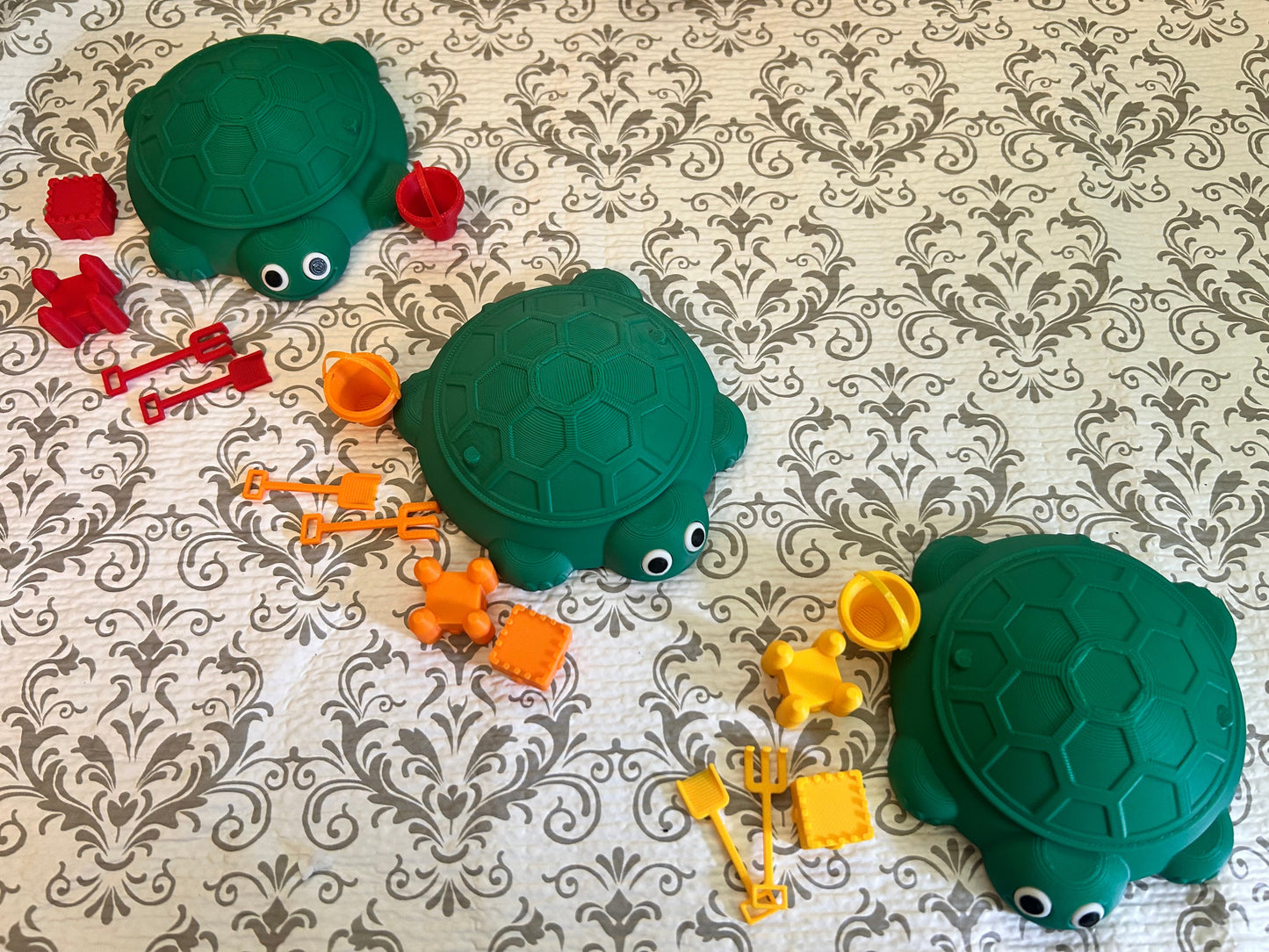 Mini Turtle Sandbox with Sand Toys 3D Printed