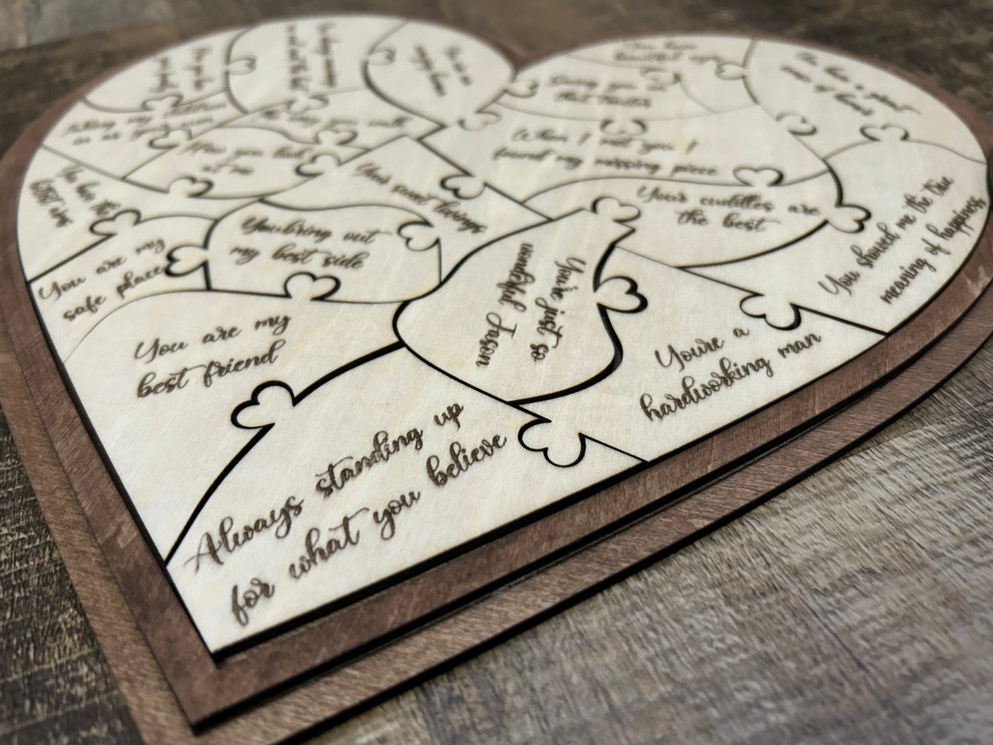 Wooden Custom 20 Reasons Why I Love You Puzzle