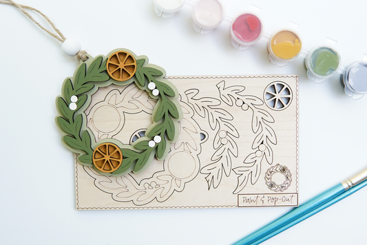 Orange Wreath Paint and Pop-Out Ornament Kit