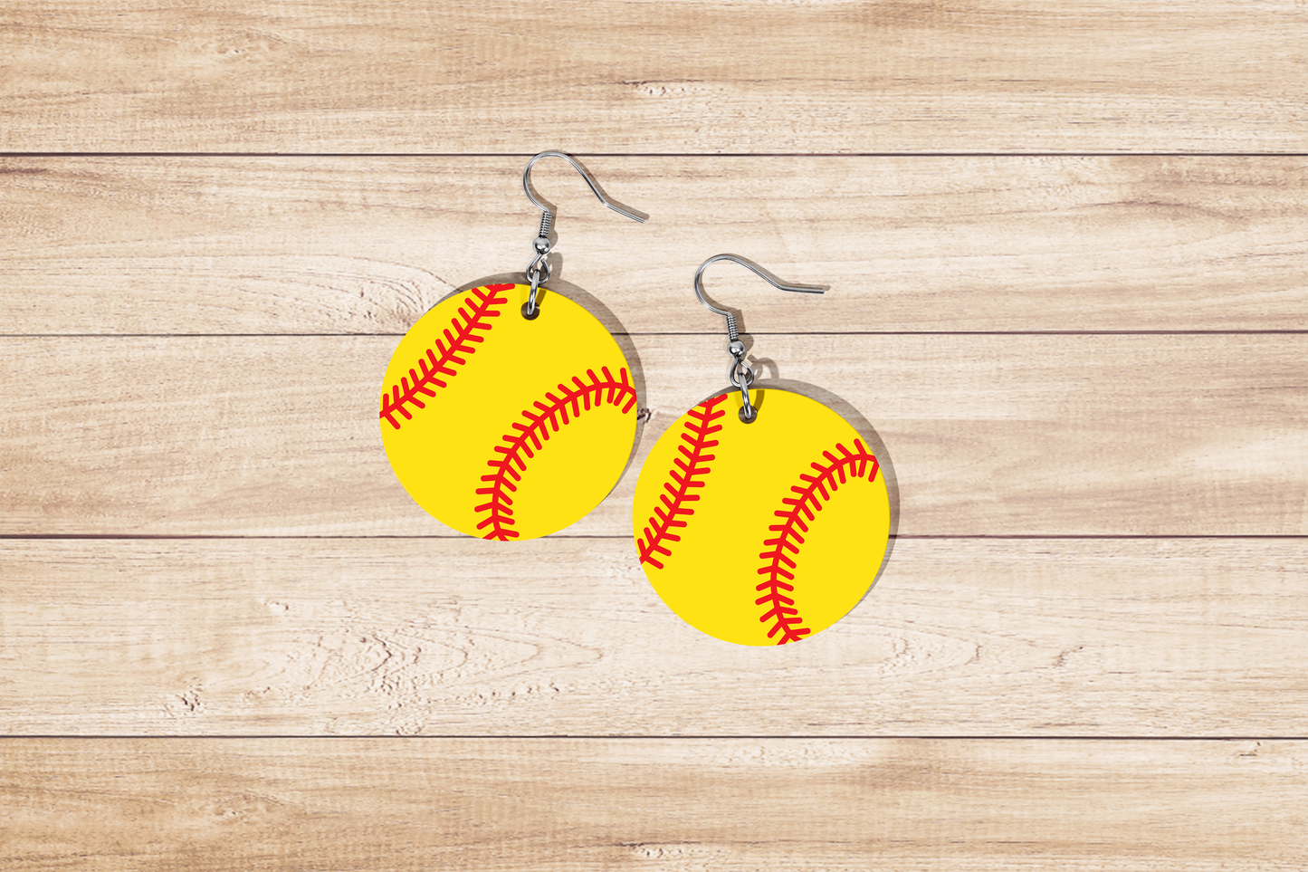 Round Softball Earrings