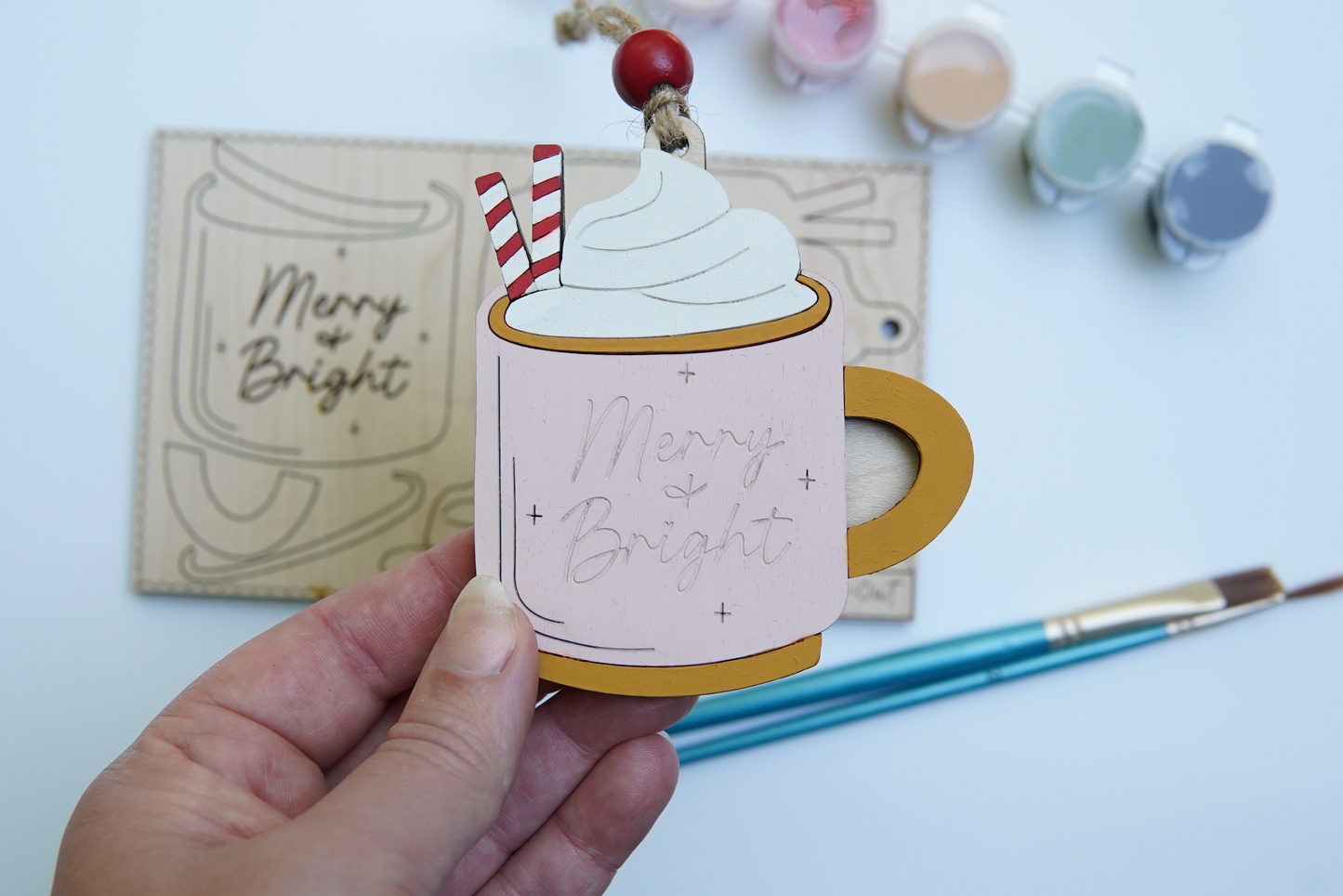Merry and Bright Mug Paint and Pop-Out Ornament Kit