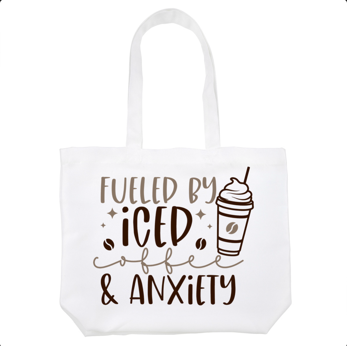 Fueled By Iced Coffee & Anxiety Tote Bag