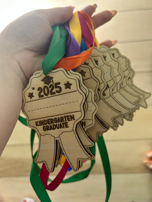 School Graduation Engraved Wood Medal