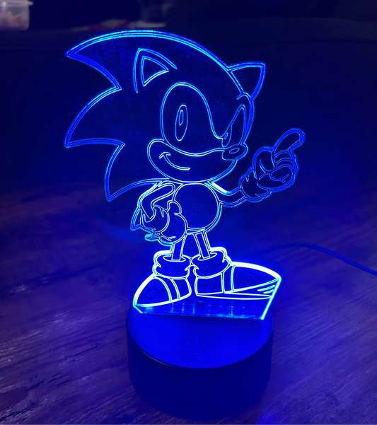 Custom Sonic the Hedgehog Acrylic Light Stand