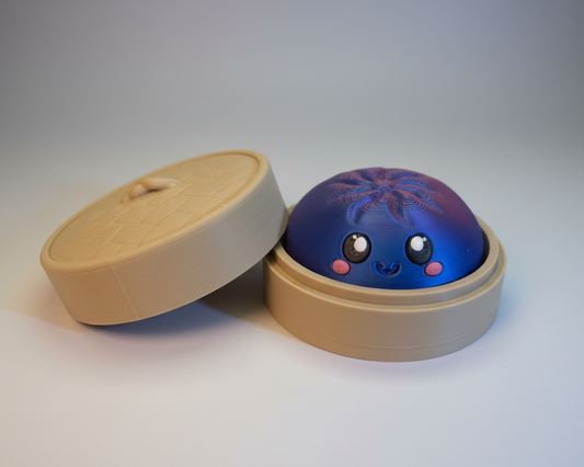 Large Dumpling Clicker with Lid - Pink/Purple Swirl