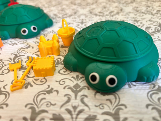Mini Turtle Sandbox with Sand Toys 3D Printed