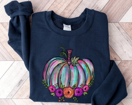 Watercolor Pumpkin Pullover