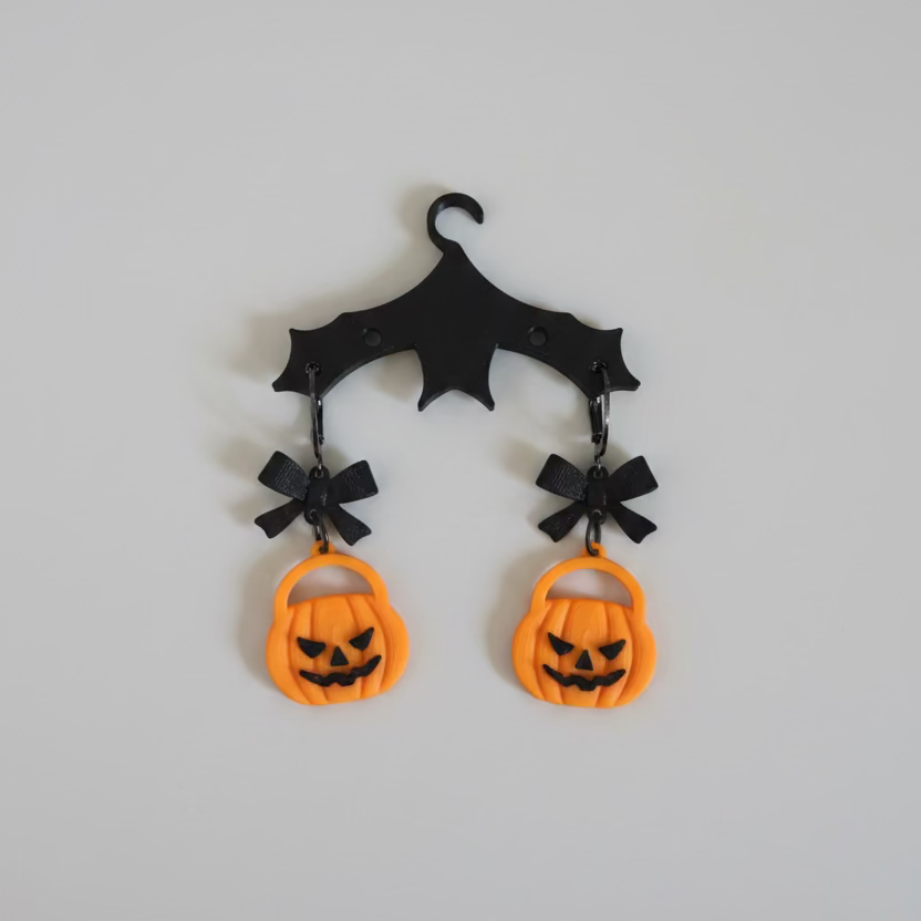 Orange Jack-O-Lantern Earrings