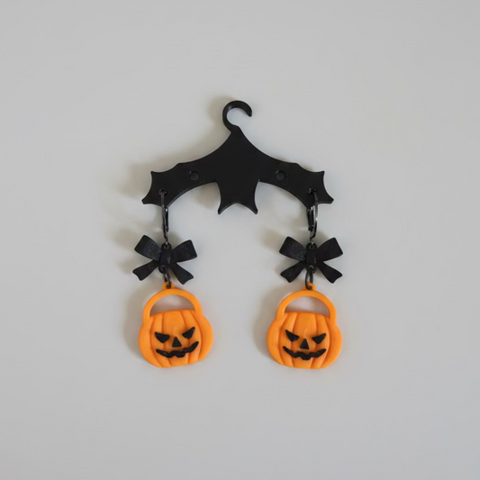 Orange Jack-O-Lantern Earrings