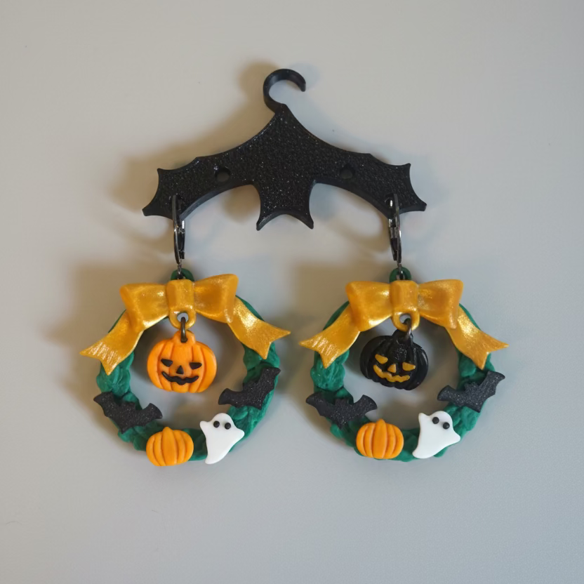 Halloween Wreath Earrings