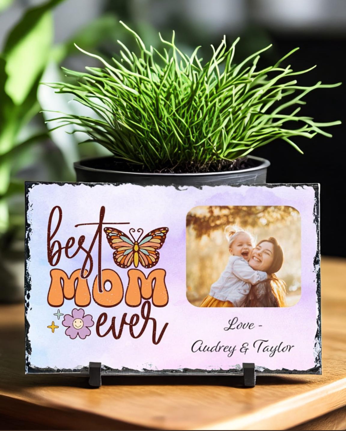 Best Mom Ever Slate - Personalized Photo & Message