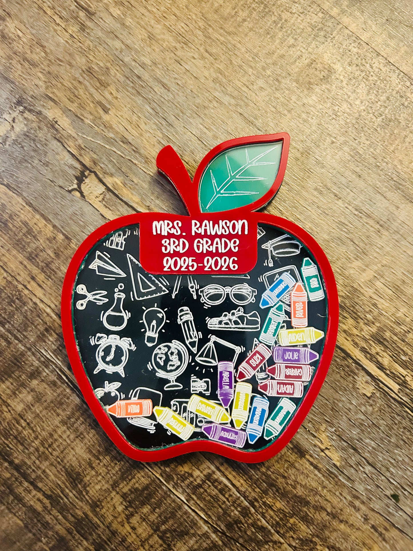 Personalized Teacher Apple Shaker Magnet