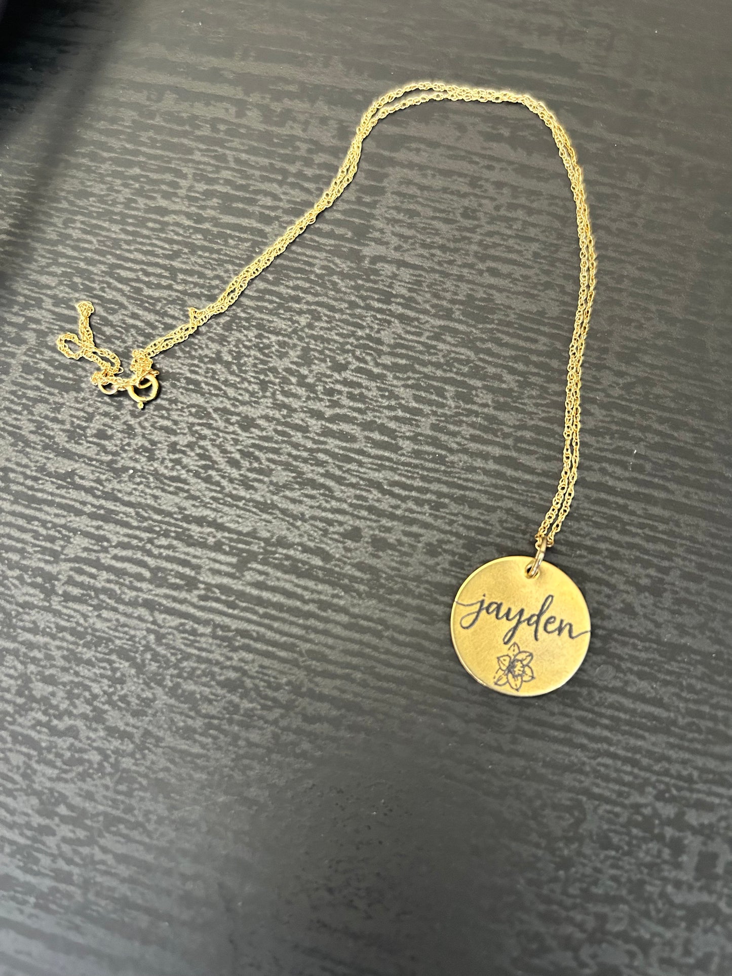 Engraved Pendant Name Necklace